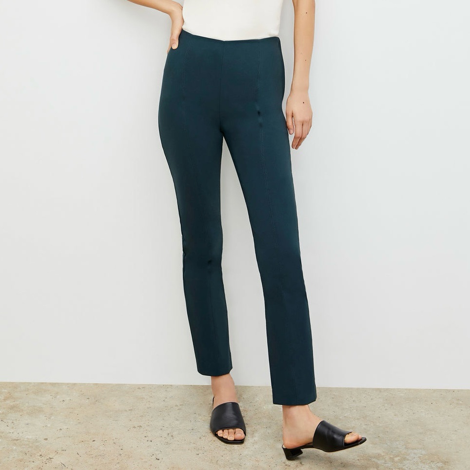 Mm Lafleur The Foster Cigarette Pant Powerstretch Bottoms Side Zip Deep Sea